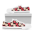 Apple Pattern Print White Low Top Sneakers