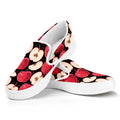 Apple Pattern Print White Slip On Sneakers