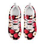 Apple Pattern Print White Sneakers