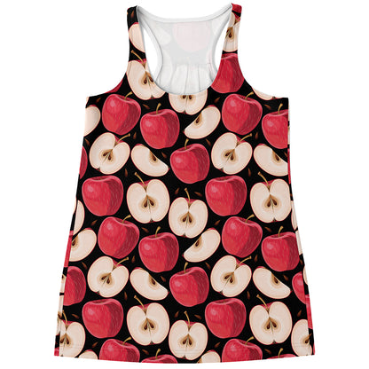 Apple Pattern Print Women's Racerback Tank Top