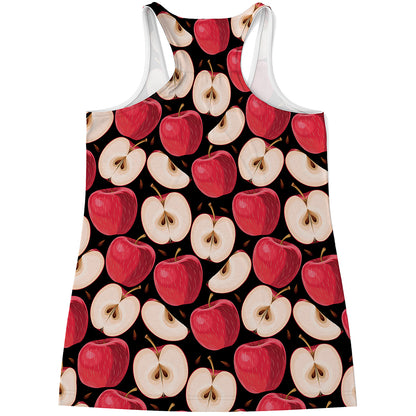 Apple Pattern Print Women's Racerback Tank Top