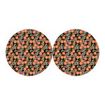 Apricot And Flower Pattern Print Car Coasters