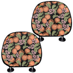 Apricot And Flower Pattern Print Car Headrest Covers