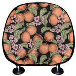 Apricot And Flower Pattern Print Car Headrest Covers