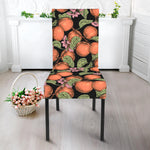 Apricot And Flower Pattern Print Dining Chair Slipcover