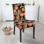 Apricot And Flower Pattern Print Dining Chair Slipcover