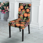 Apricot And Flower Pattern Print Dining Chair Slipcover