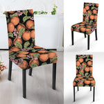 Apricot And Flower Pattern Print Dining Chair Slipcover