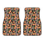 Apricot And Flower Pattern Print Front Car Floor Mats