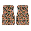 Apricot And Flower Pattern Print Front Car Floor Mats