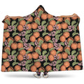 Apricot And Flower Pattern Print Hooded Blanket
