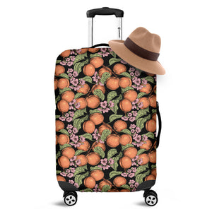 Apricot And Flower Pattern Print Luggage Cover