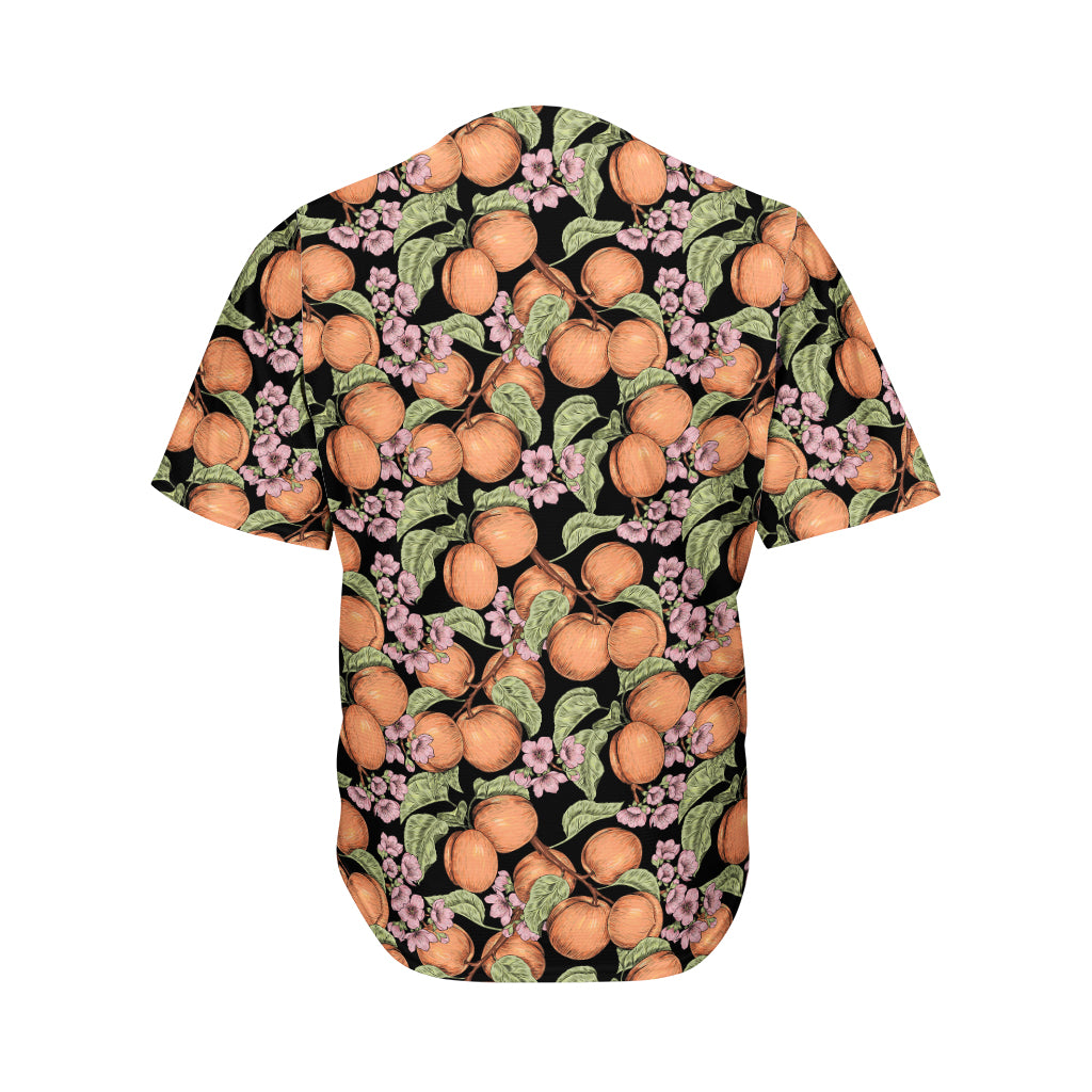 Apricot And Flower Pattern Print Men's Baseball Jersey