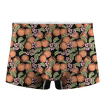 Apricot And Flower Pattern Print Men's Boxer Briefs