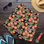 Apricot And Flower Pattern Print Men's Shorts