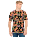 Apricot And Flower Pattern Print Men's T-Shirt