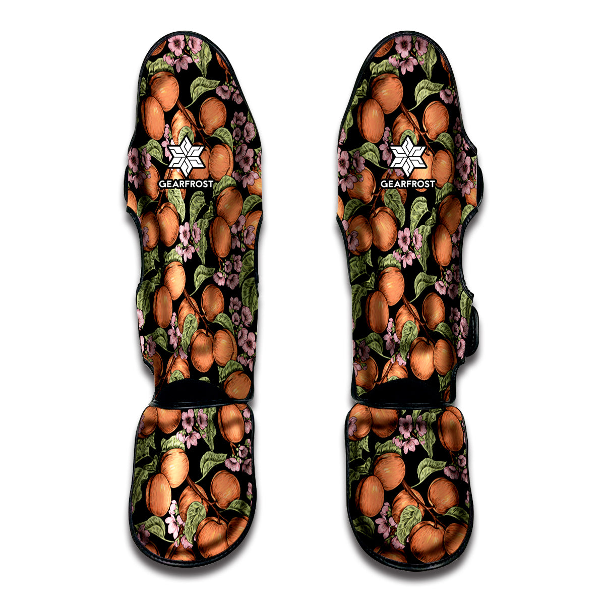 Apricot And Flower Pattern Print Muay Thai Shin Guard
