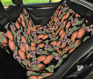 Apricot And Flower Pattern Print Pet Car Back Seat Cover