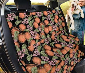 Apricot And Flower Pattern Print Pet Car Back Seat Cover