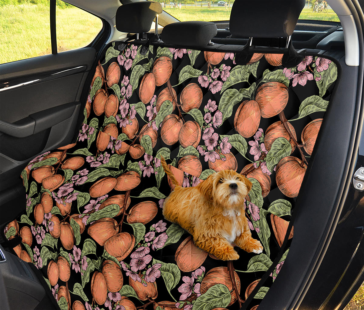 Apricot And Flower Pattern Print Pet Car Back Seat Cover