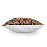 Apricot And Flower Pattern Print Pillow Cover