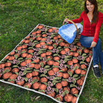 Apricot And Flower Pattern Print Quilt