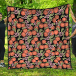 Apricot And Flower Pattern Print Quilt