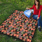 Apricot And Flower Pattern Print Quilt