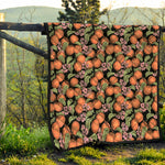 Apricot And Flower Pattern Print Quilt