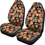 Apricot And Flower Pattern Print Universal Fit Car Seat Covers