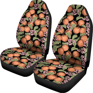 Apricot And Flower Pattern Print Universal Fit Car Seat Covers