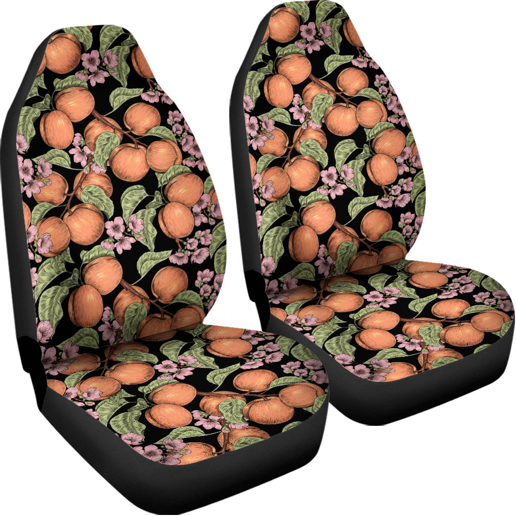 Apricot And Flower Pattern Print Universal Fit Car Seat Covers