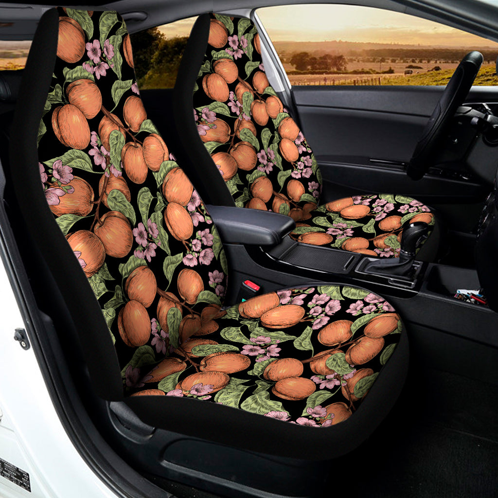 Apricot And Flower Pattern Print Universal Fit Car Seat Covers