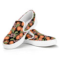 Apricot And Flower Pattern Print White Slip On Sneakers