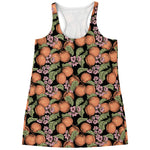 Apricot And Flower Pattern Print Women's Racerback Tank Top