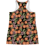 Apricot And Flower Pattern Print Women's Racerback Tank Top