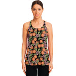 Apricot And Flower Pattern Print Women's Racerback Tank Top