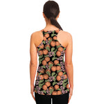 Apricot And Flower Pattern Print Women's Racerback Tank Top