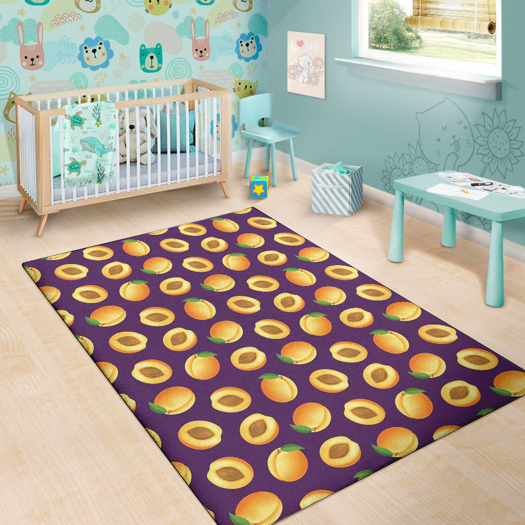 Apricot Fruit Pattern Print Area Rug