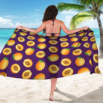 Apricot Fruit Pattern Print Beach Sarong Wrap