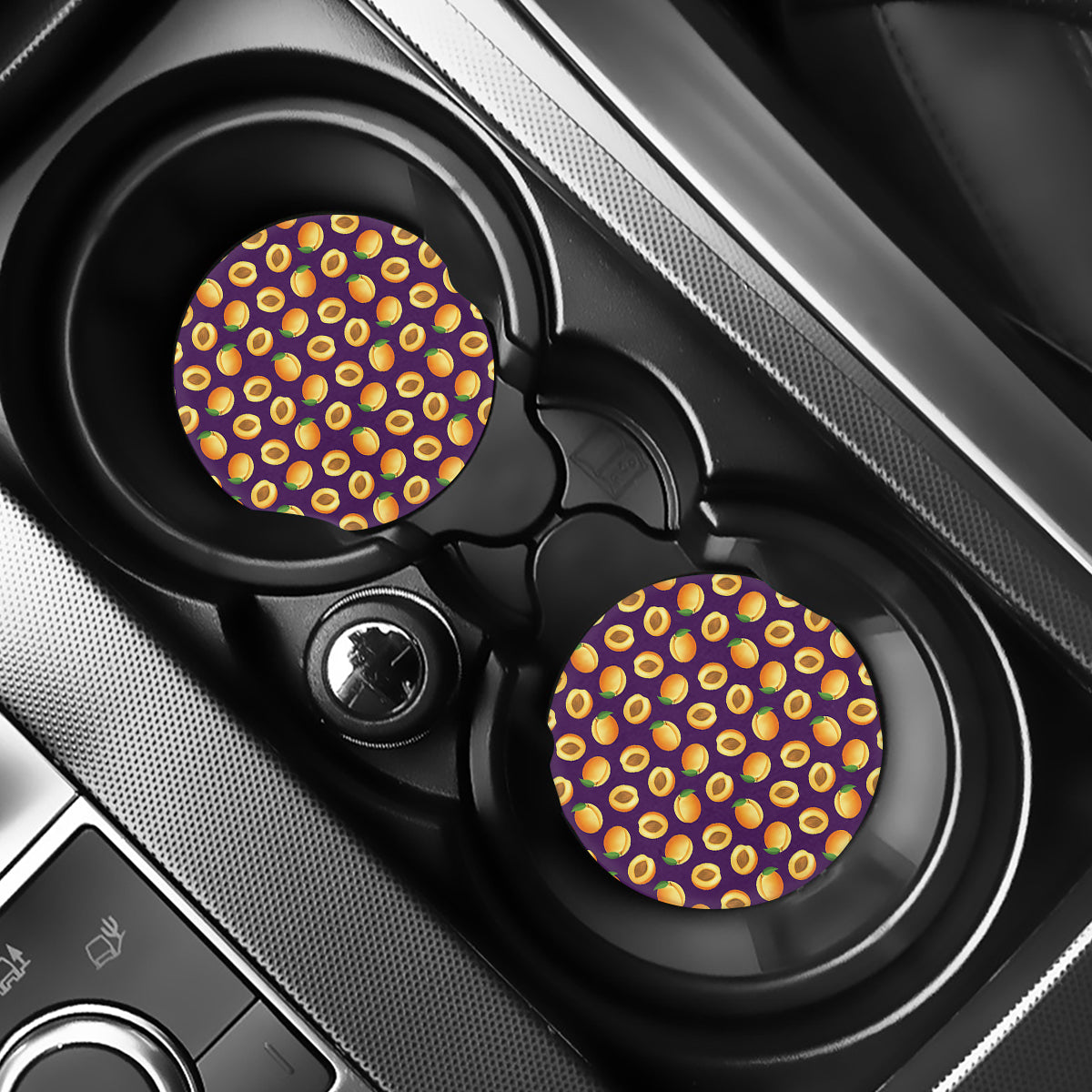 Apricot Fruit Pattern Print Car Coasters