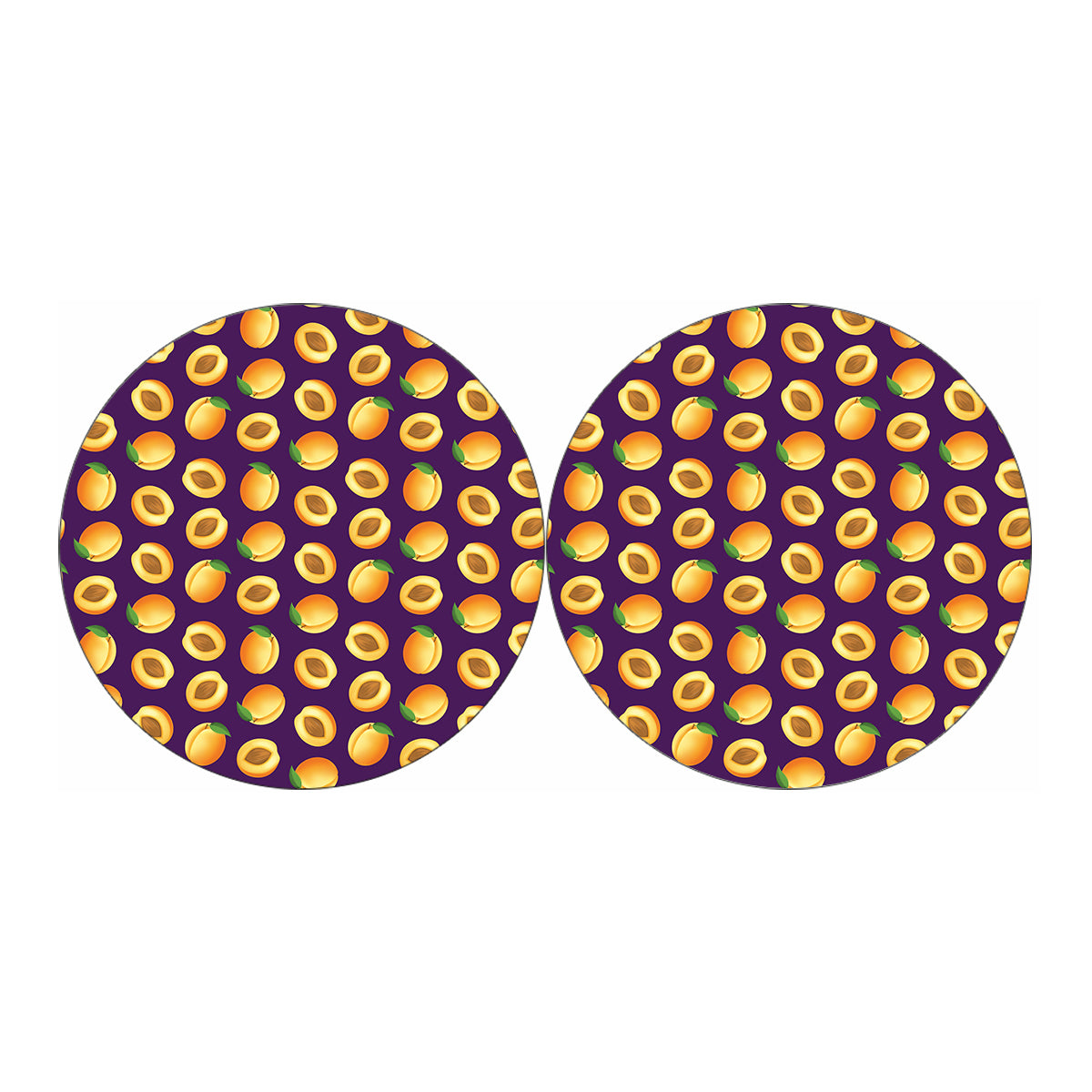 Apricot Fruit Pattern Print Car Coasters