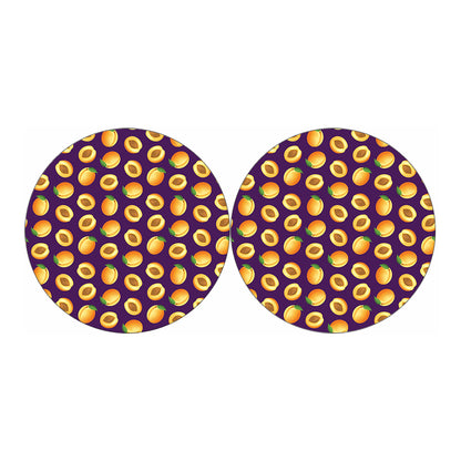 Apricot Fruit Pattern Print Car Coasters