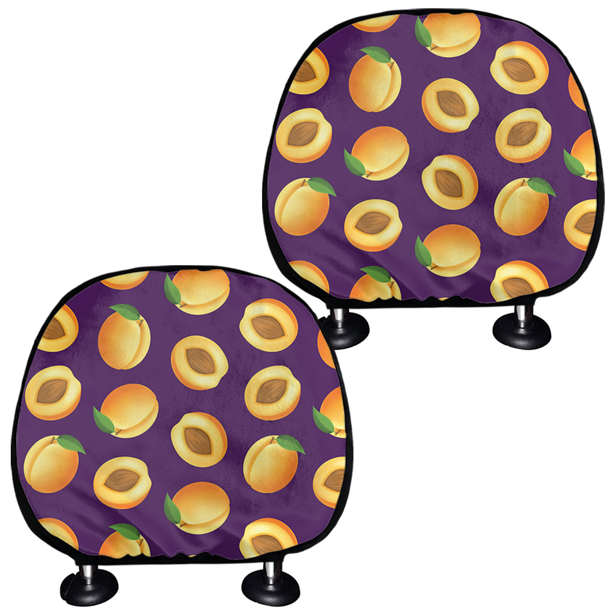 Apricot Fruit Pattern Print Car Headrest Covers