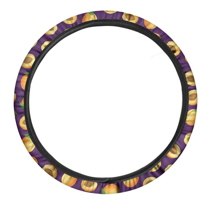 Apricot Fruit Pattern Print Car Steering Wheel Cover
