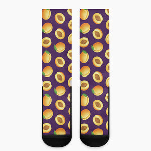 Apricot Fruit Pattern Print Crew Socks