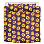 Apricot Fruit Pattern Print Duvet Cover Bedding Set