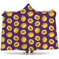 Apricot Fruit Pattern Print Hooded Blanket