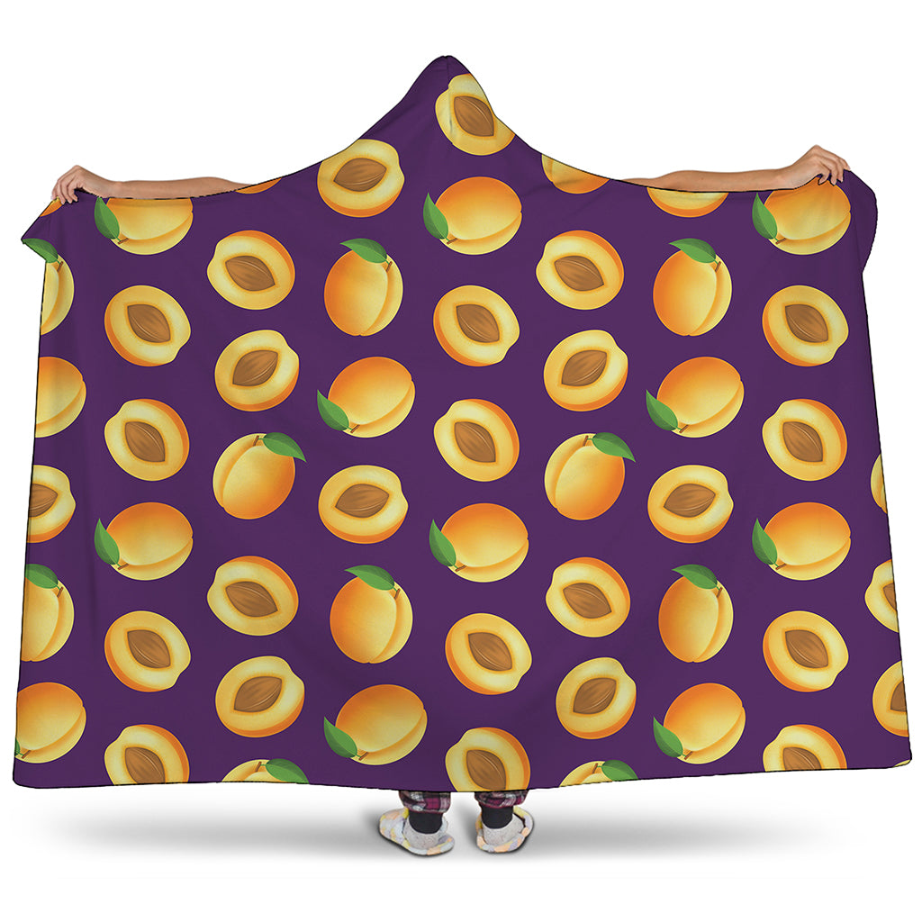 Apricot Fruit Pattern Print Hooded Blanket