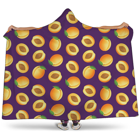 Apricot Fruit Pattern Print Hooded Blanket